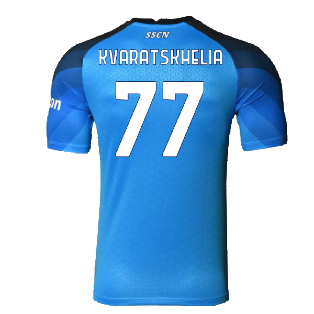 Napoli 2022-23 Player Issue Home Shirt (XL) (Excellent) (Kvaratskhelia 77) - Image 2