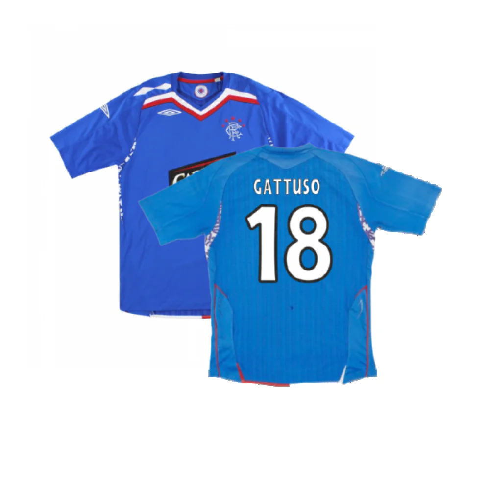 Rangers 2007-08 Home Shirt (Excellent) (GATTUSO 18)