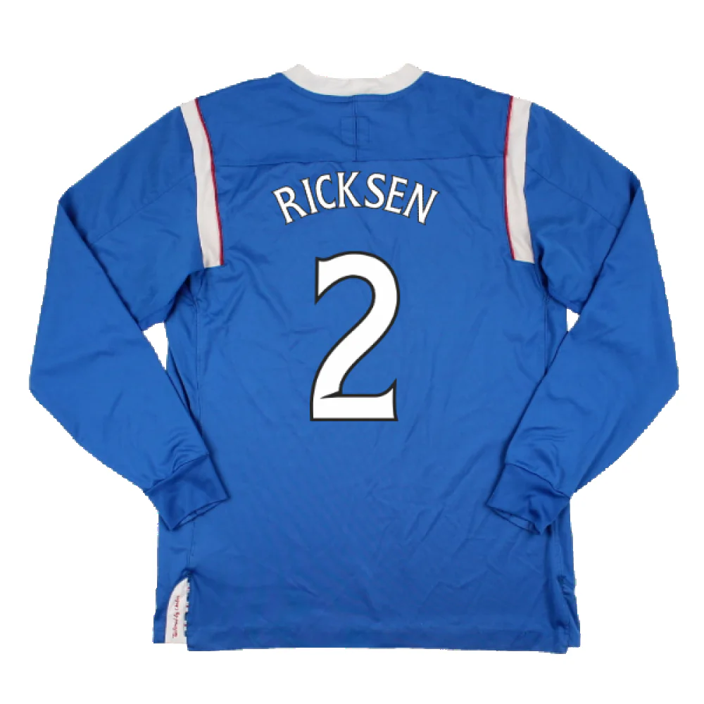 Rangers 2011-12 Home Long Sleeve Shirt (Sponsorless) (S) (Good) (Ricksen 2) - Image 2