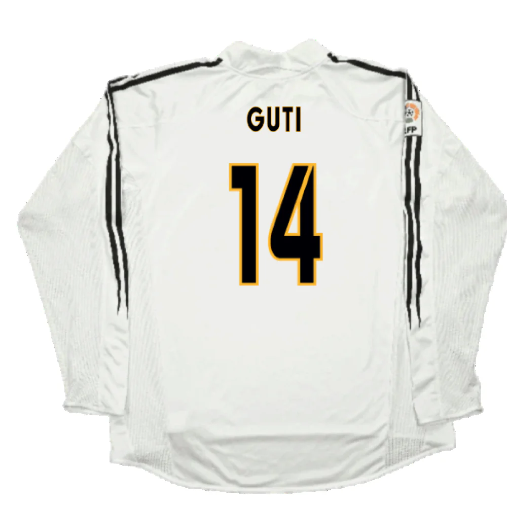 Real Madrid 2003-04 Home Long Sleeve Shirt (M) (Mint) (Guti 14) - Image 2