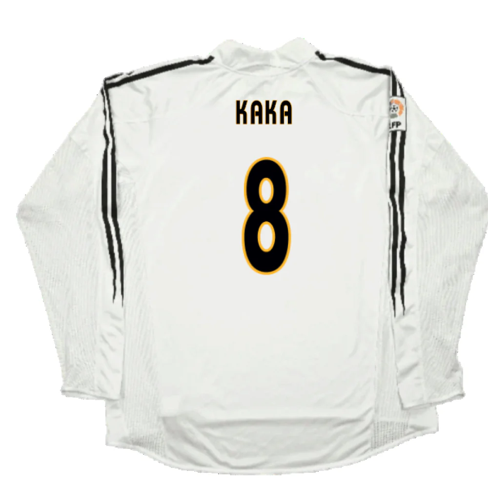 Real Madrid 2003-04 Home Long Sleeve Shirt (M) (Mint) (Kaka 8) - Image 2