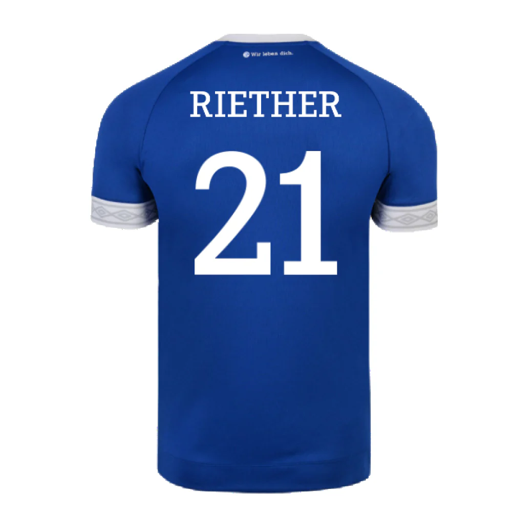 Schalke 2018-19 Home Shirt (2XL) (Excellent) (Riether 21) - Image 2