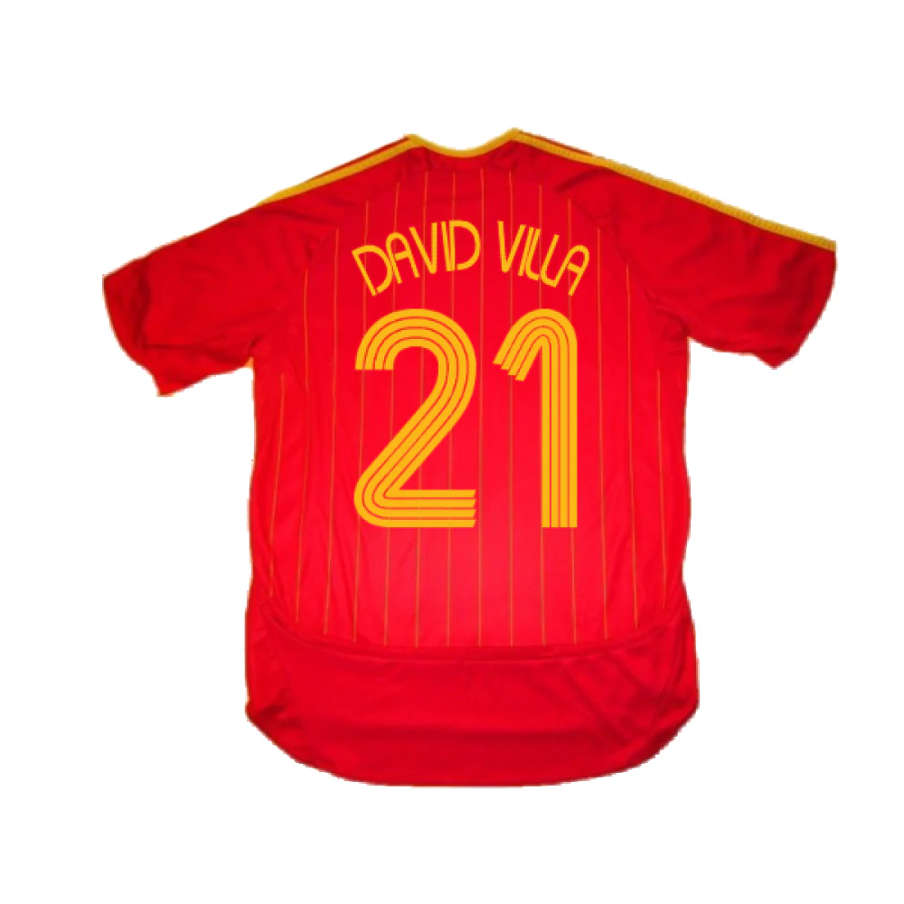 Spain 2006-08 Home Shirt (S) (Excellent) (David Villa 21) - Image 2