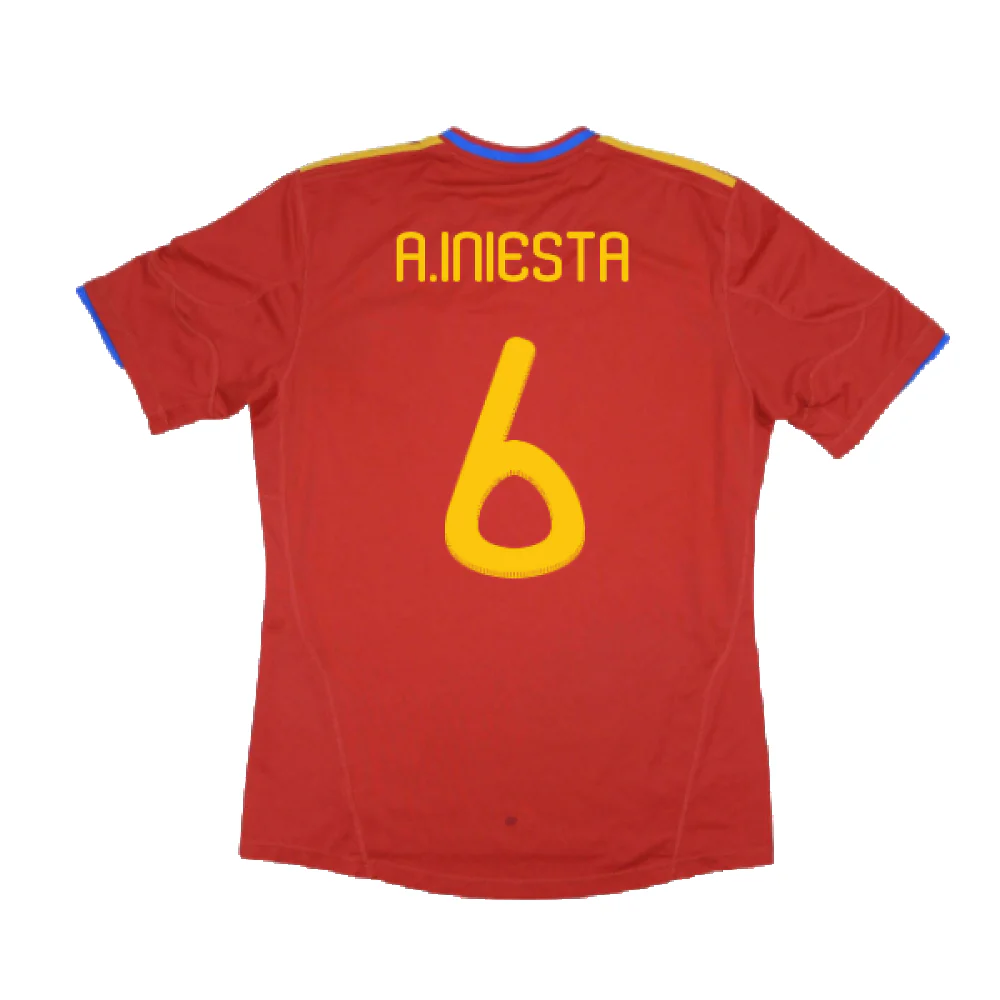 Spain 2010-11 Home Shirt (Excellent) (A.Iniesta 6) - Image 2