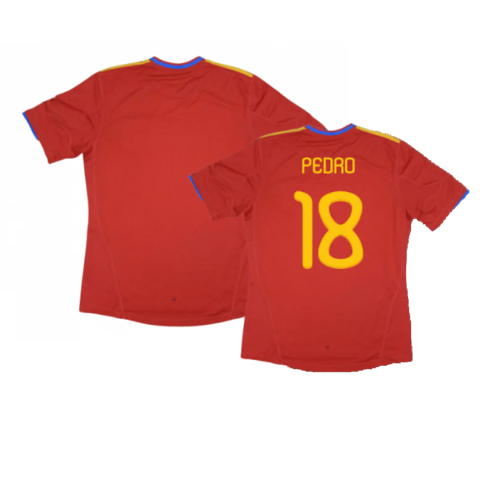 Spain 2010-11 Home Shirt (Excellent) (Pedro 18)