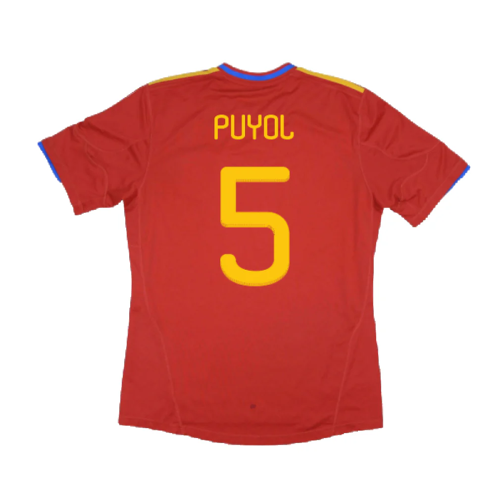 Spain 2010-11 Home Shirt (Excellent) (Puyol 5) - Image 2