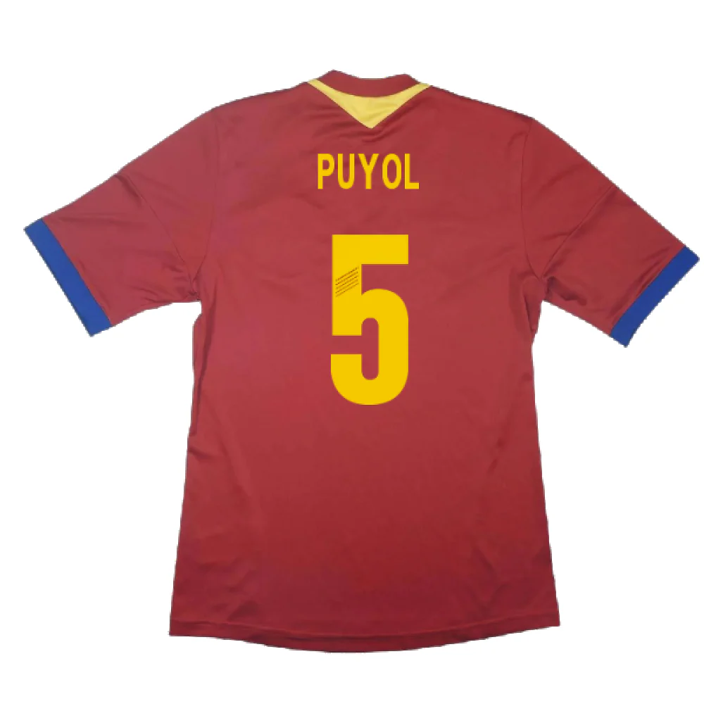 Spain 2013-14 Home Shirt (S) (Excellent) (Puyol 5) - Image 2