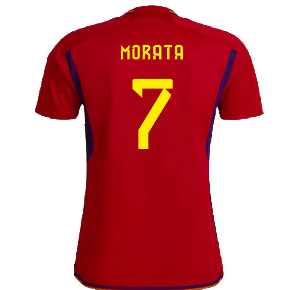 Spain 2022-23 Home Shirt (Womens XL-) (Morata 7) (Mint) - Image 2